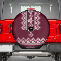 Ukraine Folk Pattern Spare Tire Cover Ukrainian Wine Red Version - Wonder Print Shop