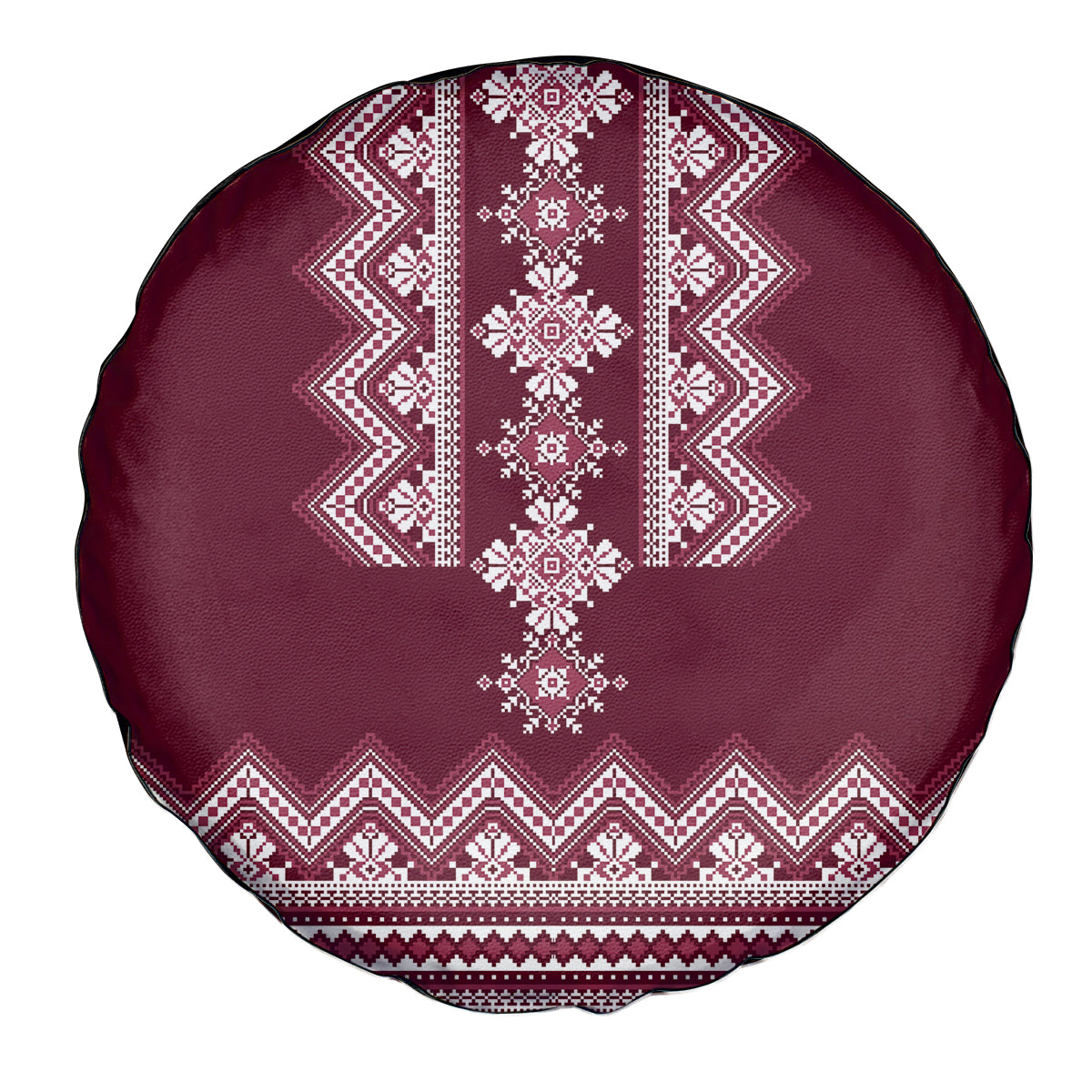 Ukraine Folk Pattern Spare Tire Cover Ukrainian Wine Red Version - Wonder Print Shop