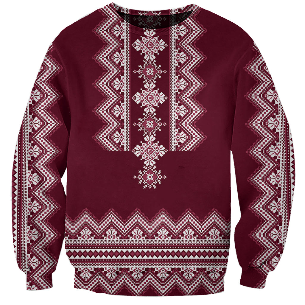 ukraine-folk-pattern-sweatshirt-ukrainian-wine-red-version