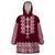 Ukraine Folk Pattern Wearable Blanket Hoodie Ukrainian Wine Red Version - Wonder Print Shop