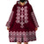 Ukraine Folk Pattern Wearable Blanket Hoodie Ukrainian Wine Red Version - Wonder Print Shop
