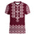 Ukraine Folk Pattern Women V Neck T Shirt Ukrainian Wine Red Version - Wonder Print Shop