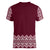 Ukraine Folk Pattern Women V Neck T Shirt Ukrainian Wine Red Version - Wonder Print Shop