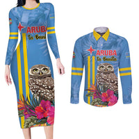 Aruba ta Bonita Couples Matching Long Sleeve Bodycon Dress and Long Sleeve Button Shirt Aruba Shoco Tropical Vibe - Wonder Print Shop