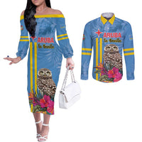 Aruba ta Bonita Couples Matching Off The Shoulder Long Sleeve Dress and Long Sleeve Button Shirt Aruba Shoco Tropical Vibe