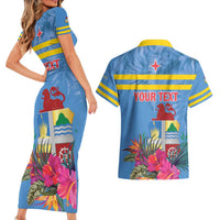 Aruba ta Bonita Couples Matching Short Sleeve Bodycon Dress and Hawaiian Shirt Aruba Shoco Tropical Vibe - Wonder Print Shop