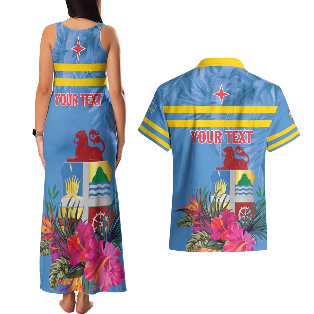 Aruba ta Bonita Couples Matching Tank Maxi Dress and Hawaiian Shirt Aruba Shoco Tropical Vibe - Wonder Print Shop
