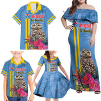Aruba ta Bonita Family Matching Off Shoulder Maxi Dress and Hawaiian Shirt Aruba Shoco Tropical Vibe - Wonder Print Shop