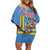 Aruba ta Bonita Family Matching Off Shoulder Short Dress and Hawaiian Shirt Aruba Shoco Tropical Vibe - Wonder Print Shop