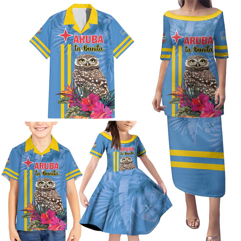 Aruba ta Bonita Family Matching Puletasi and Hawaiian Shirt Aruba Shoco Tropical Vibe - Wonder Print Shop