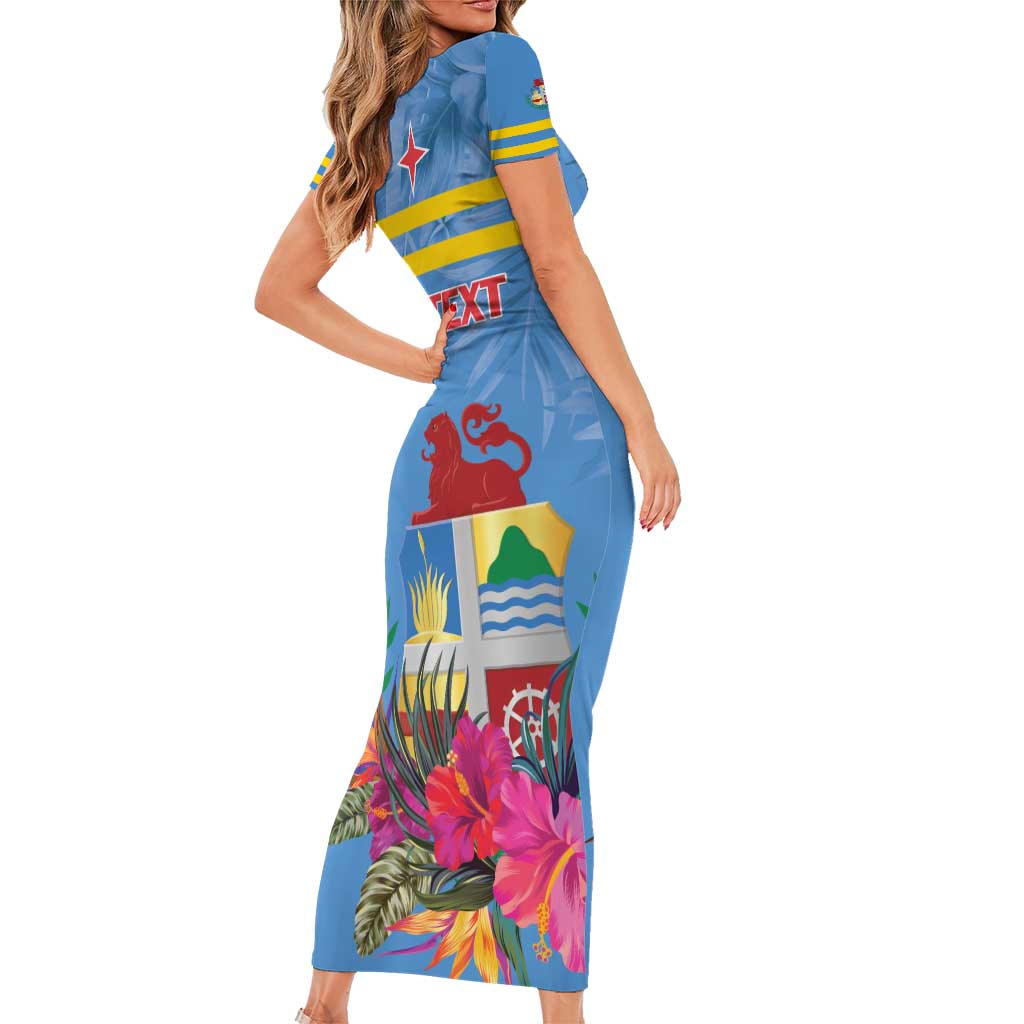 Aruba ta Bonita Family Matching Short Sleeve Bodycon Dress and Hawaiian Shirt Aruba Shoco Tropical Vibe - Wonder Print Shop