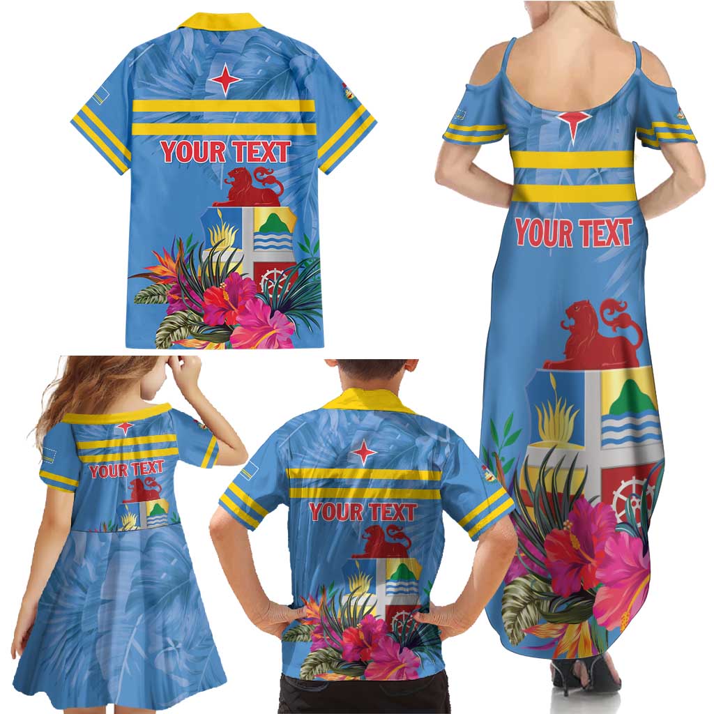 Aruba ta Bonita Family Matching Summer Maxi Dress and Hawaiian Shirt Aruba Shoco Tropical Vibe - Wonder Print Shop