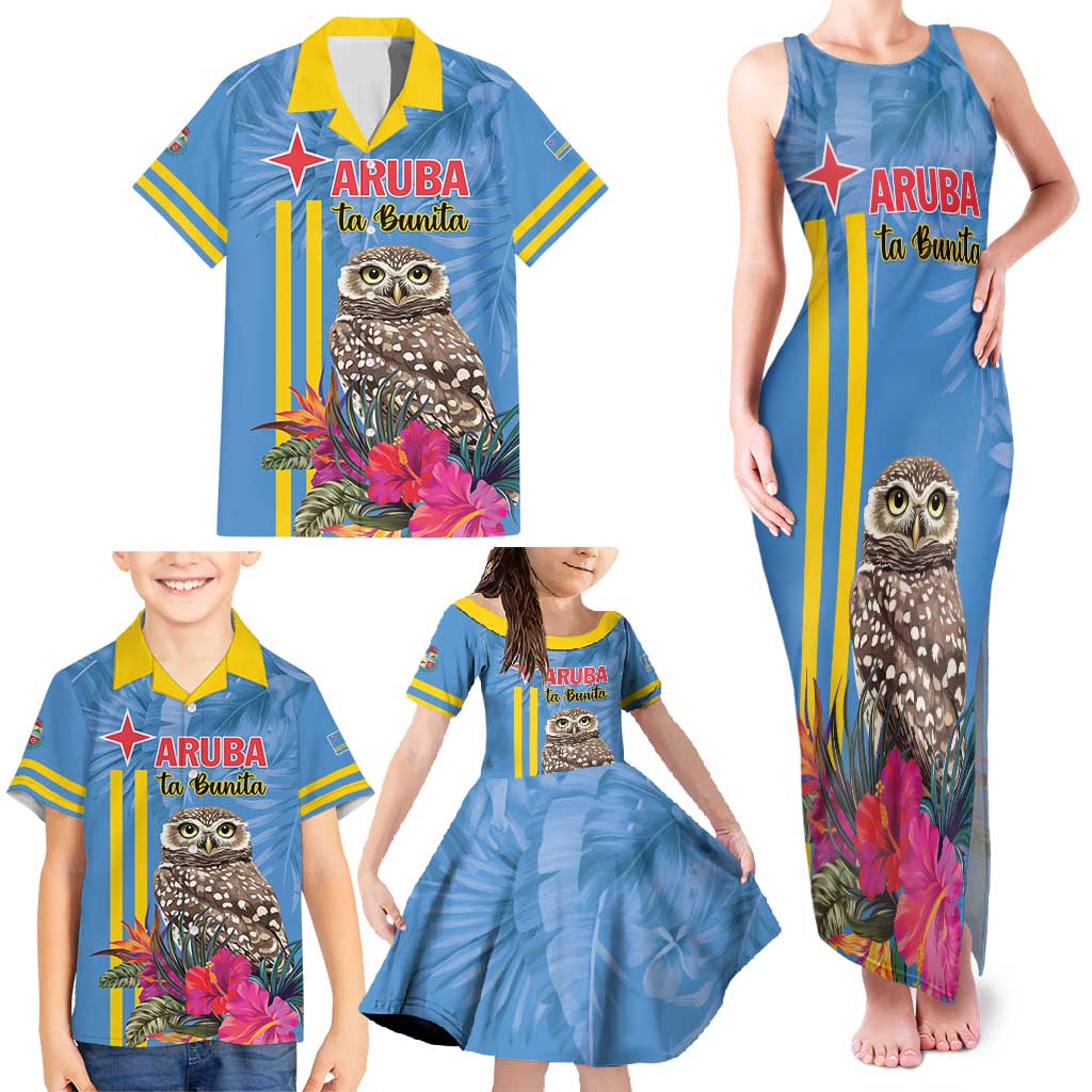Aruba ta Bonita Family Matching Tank Maxi Dress and Hawaiian Shirt Aruba Shoco Tropical Vibe - Wonder Print Shop