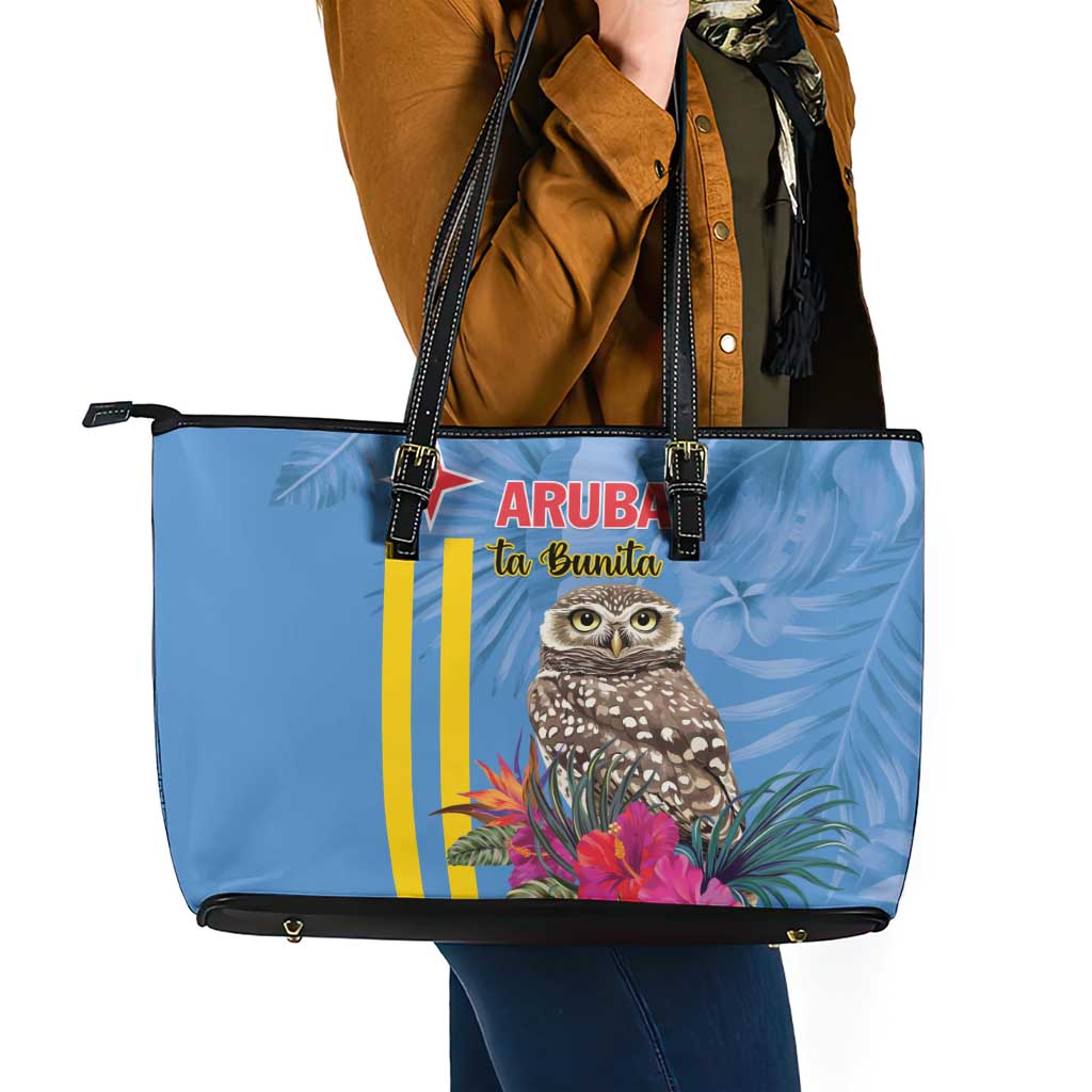 Aruba ta Bonita Leather Tote Bag Aruba Shoco Tropical Vibe - Wonder Print Shop