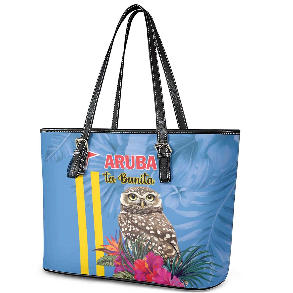 Aruba ta Bonita Leather Tote Bag Aruba Shoco Tropical Vibe - Wonder Print Shop