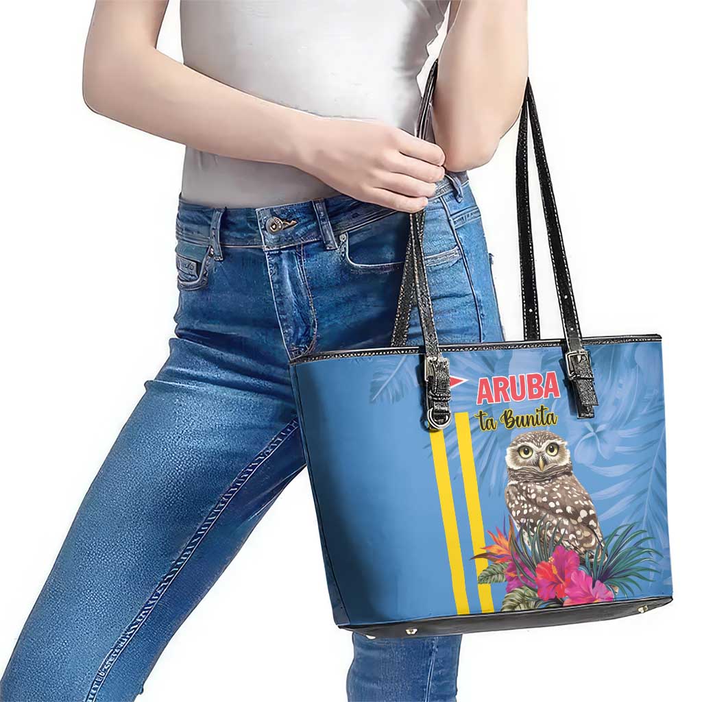 Aruba ta Bonita Leather Tote Bag Aruba Shoco Tropical Vibe - Wonder Print Shop