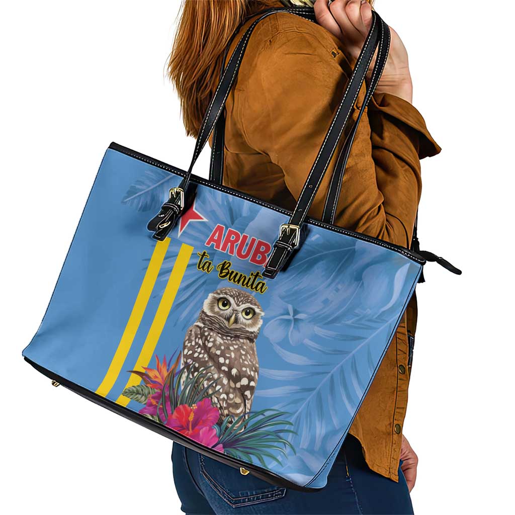 Aruba ta Bonita Leather Tote Bag Aruba Shoco Tropical Vibe - Wonder Print Shop