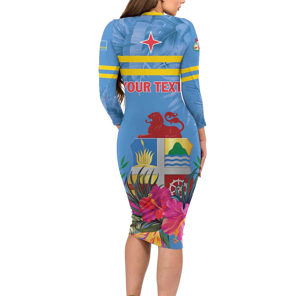 Aruba ta Bonita Long Sleeve Bodycon Dress Aruba Shoco Tropical Vibe - Wonder Print Shop