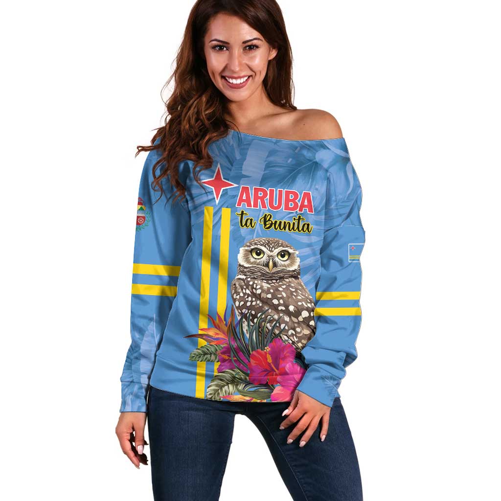 Aruba ta Bonita Off Shoulder Sweater Aruba Shoco Tropical Vibe - Wonder Print Shop