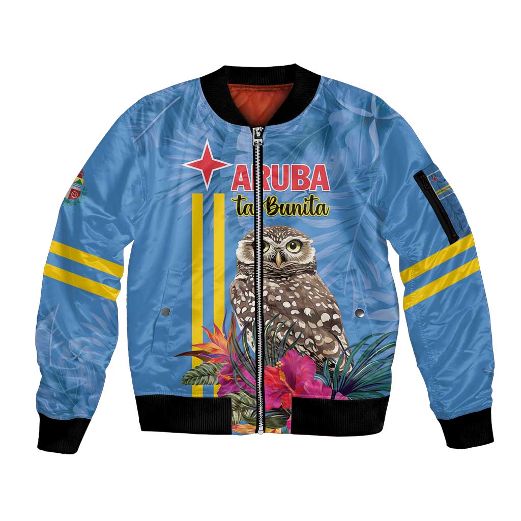 Aruba ta Bonita Sleeve Zip Bomber Jacket Aruba Shoco Tropical Vibe - Wonder Print Shop