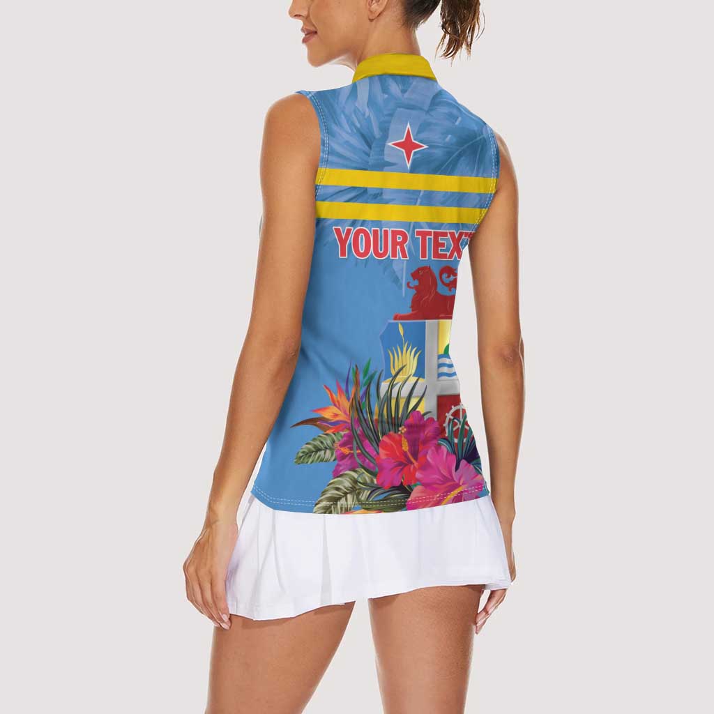 Aruba ta Bonita Women Sleeveless Polo Shirt Aruba Shoco Tropical Vibe - Wonder Print Shop
