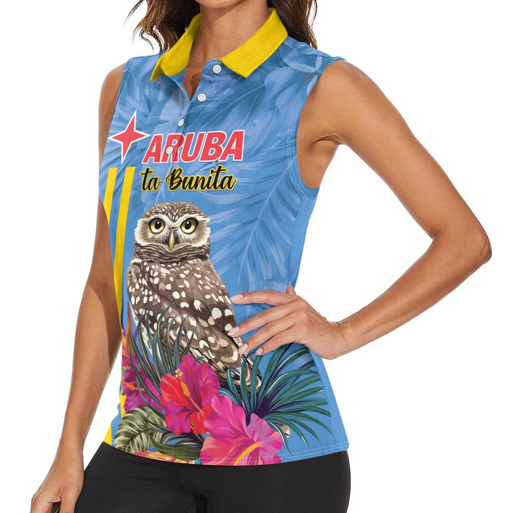 Aruba ta Bonita Women Sleeveless Polo Shirt Aruba Shoco Tropical Vibe - Wonder Print Shop