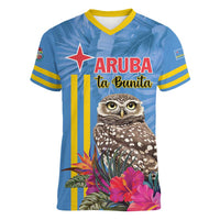 Aruba ta Bonita Women V-Neck T-Shirt Aruba Shoco Tropical Vibe - Wonder Print Shop