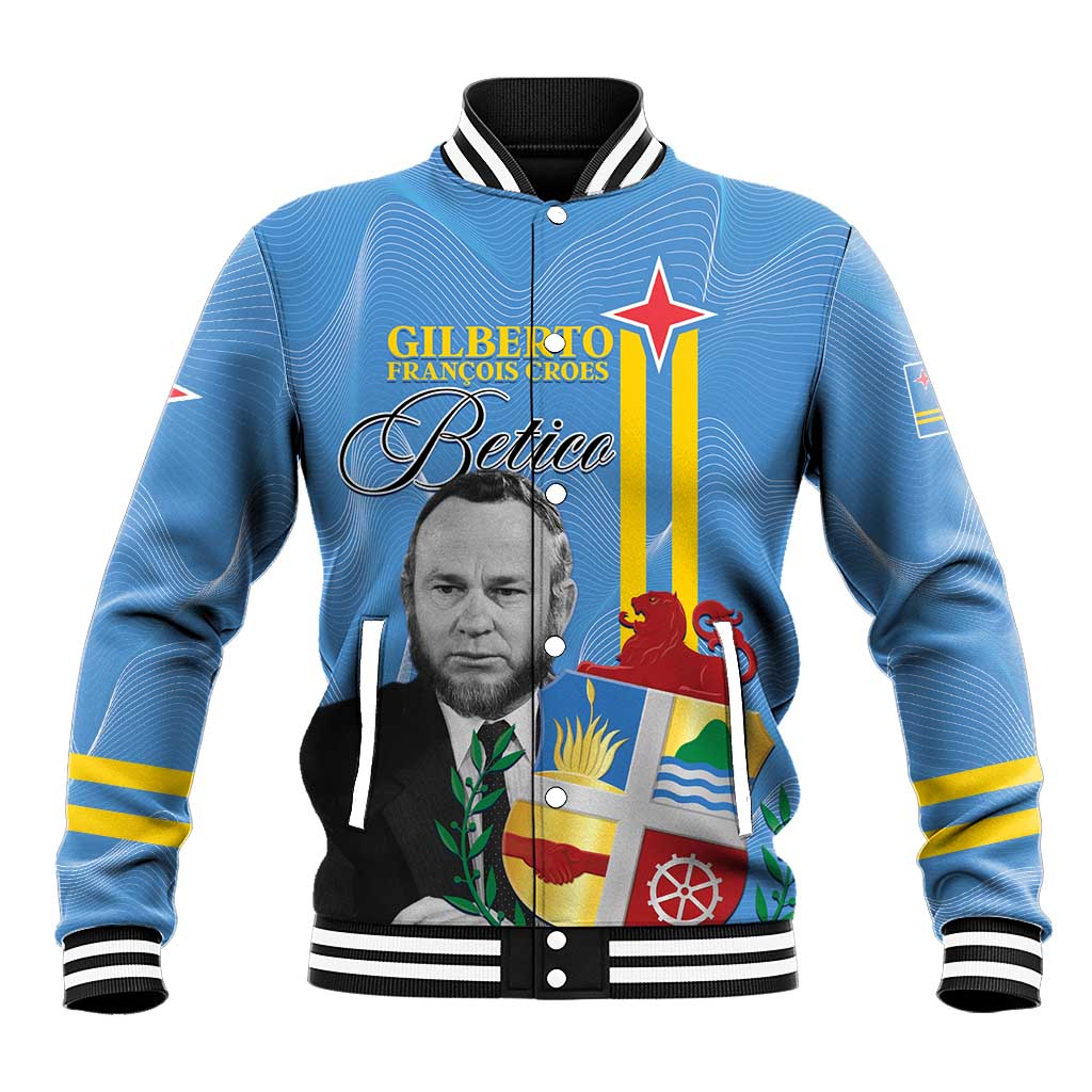 Feliz Dia di Betico Baseball Jacket Aruba Flag Style - Wonder Print Shop