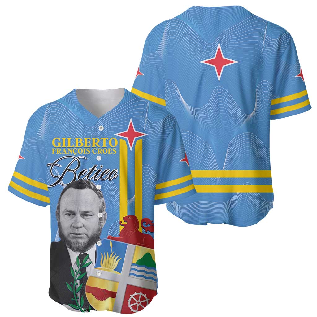 Feliz Dia di Betico Baseball Jersey Aruba Flag Style - Wonder Print Shop