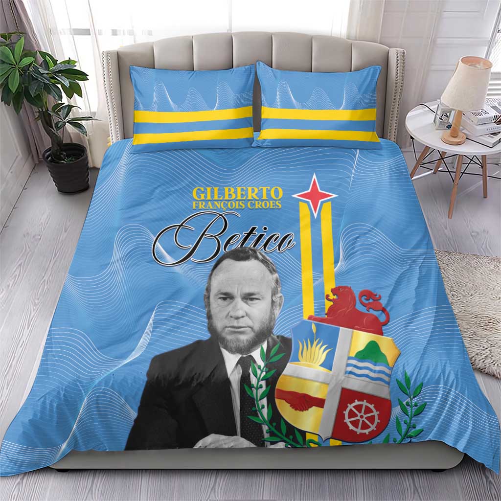 Feliz Dia di Betico Bedding Set Aruba Flag Style - Wonder Print Shop