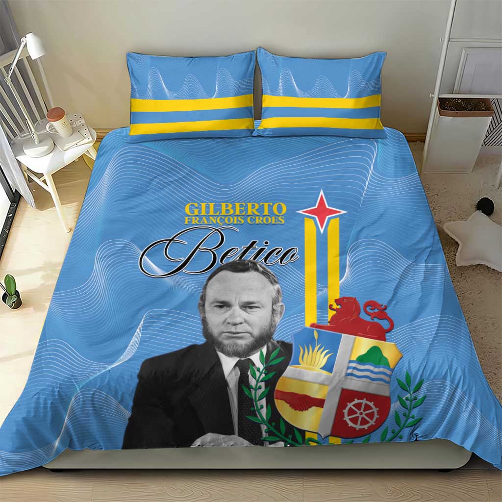 Feliz Dia di Betico Bedding Set Aruba Flag Style - Wonder Print Shop