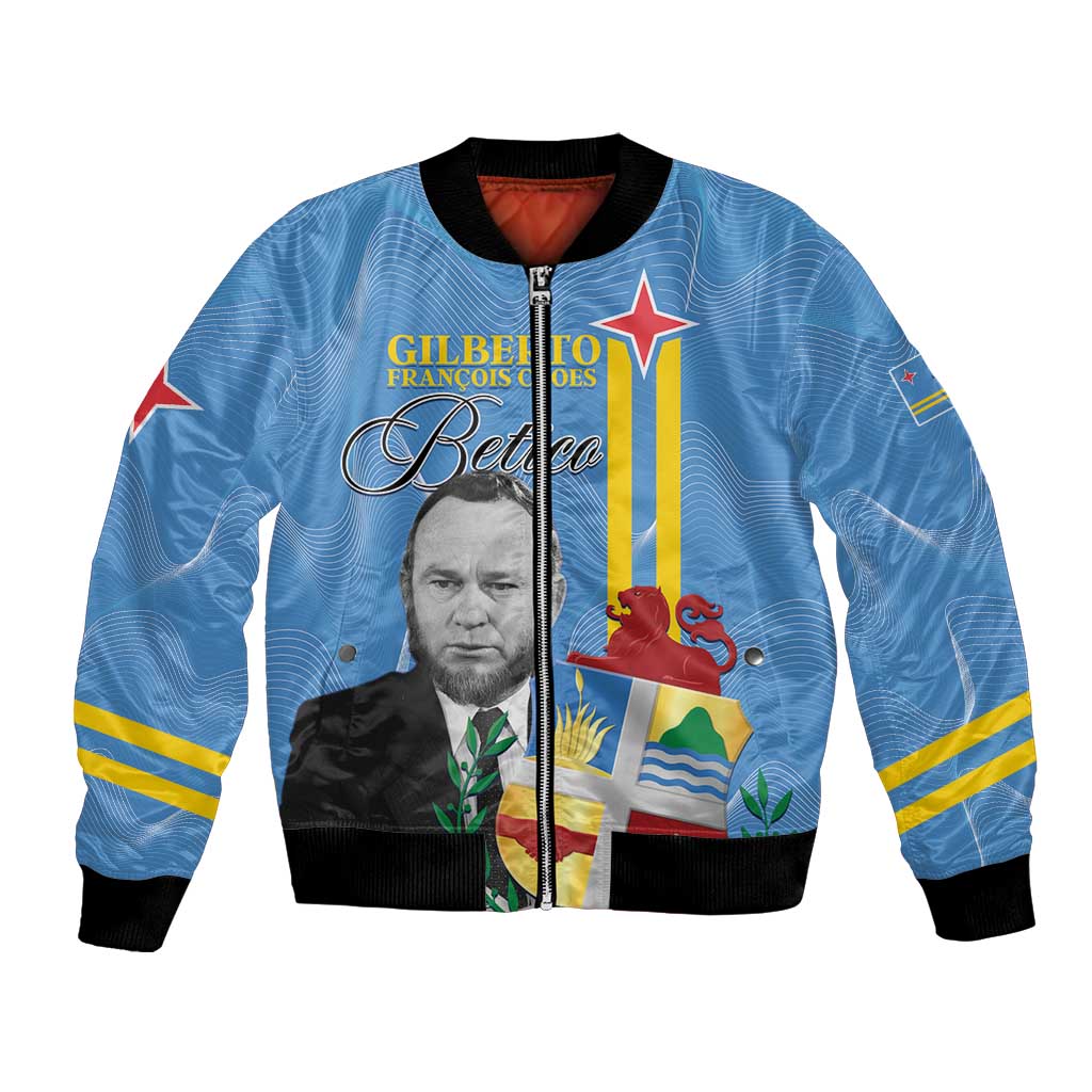 Feliz Dia di Betico Bomber Jacket Aruba Flag Style - Wonder Print Shop