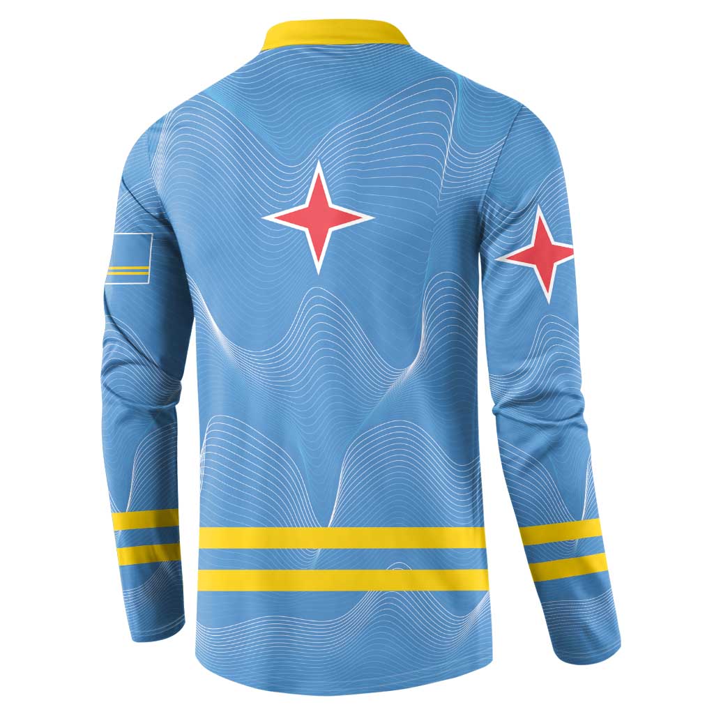 Feliz Dia di Betico Button Sweatshirt Aruba Flag Style - Wonder Print Shop