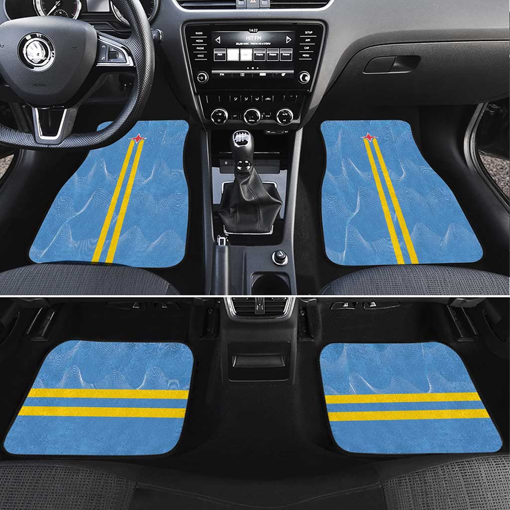 Feliz Dia di Betico Car Mats Aruba Flag Style - Wonder Print Shop
