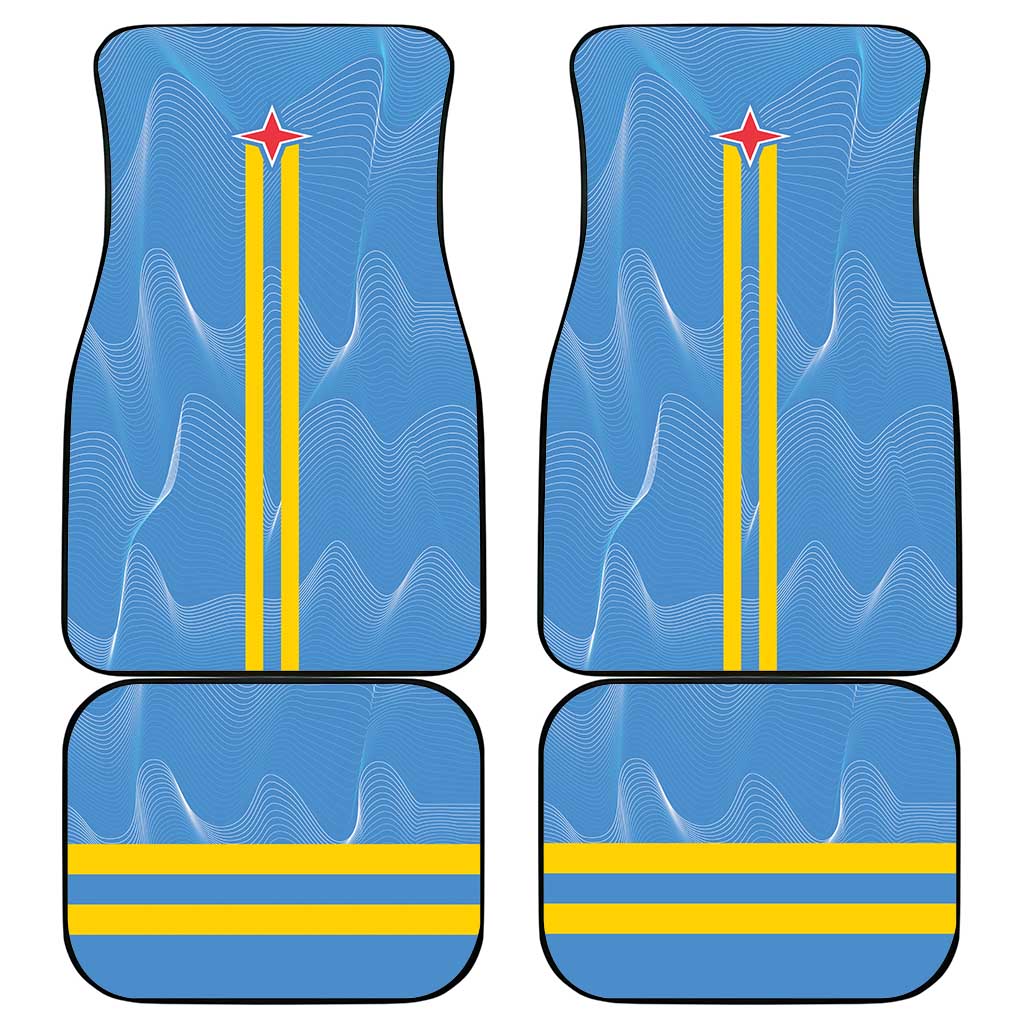 Feliz Dia di Betico Car Mats Aruba Flag Style - Wonder Print Shop