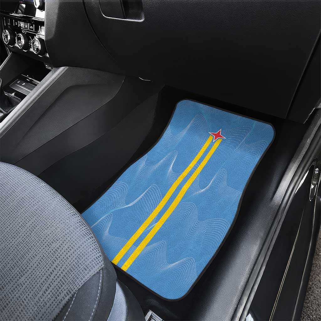Feliz Dia di Betico Car Mats Aruba Flag Style - Wonder Print Shop