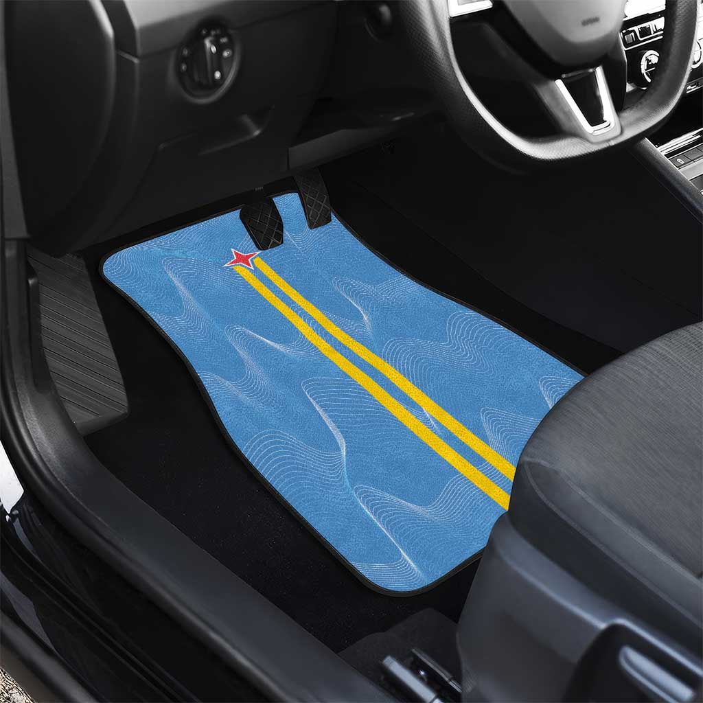 Feliz Dia di Betico Car Mats Aruba Flag Style - Wonder Print Shop