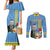 Feliz Dia di Betico Couples Matching Mermaid Dress and Long Sleeve Button Shirt Aruba Flag Style