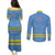 Feliz Dia di Betico Couples Matching Puletasi and Long Sleeve Button Shirt Aruba Flag Style - Wonder Print Shop