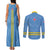 Feliz Dia di Betico Couples Matching Tank Maxi Dress and Long Sleeve Button Shirt Aruba Flag Style - Wonder Print Shop