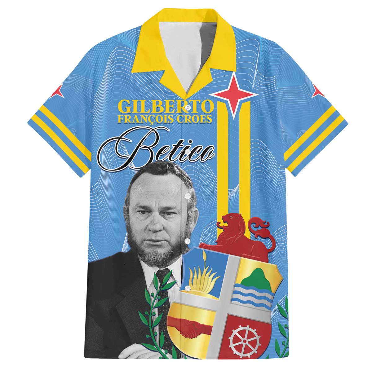 Feliz Dia di Betico Family Matching Off The Shoulder Long Sleeve Dress and Hawaiian Shirt Aruba Flag Style - Wonder Print Shop