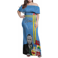 Feliz Dia di Betico Family Matching Off Shoulder Maxi Dress and Hawaiian Shirt Aruba Flag Style - Wonder Print Shop
