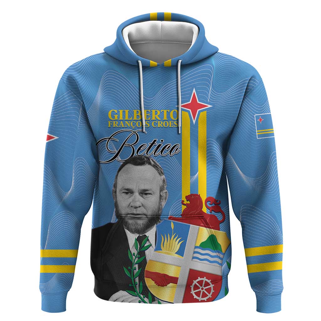 Feliz Dia di Betico Hoodie Aruba Flag Style - Wonder Print Shop