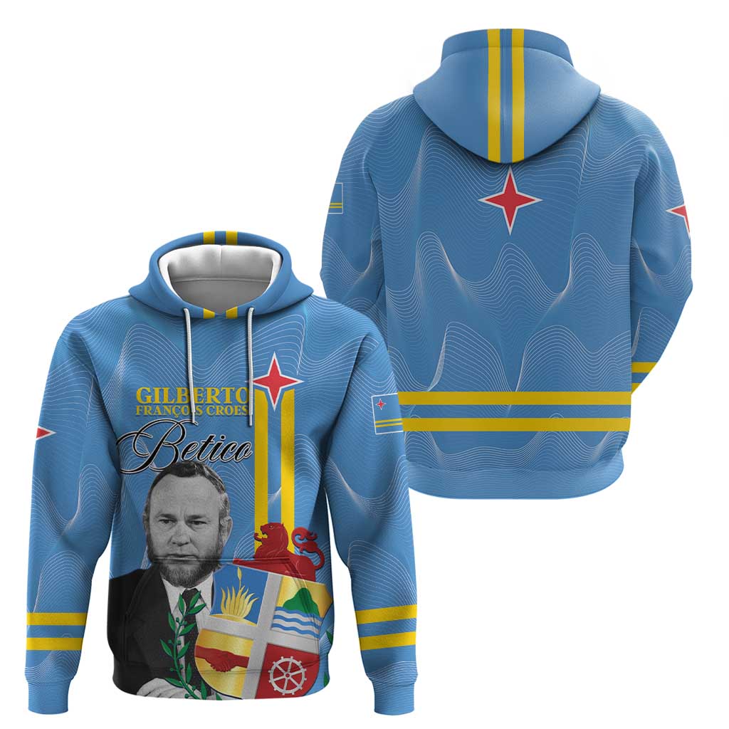 Feliz Dia di Betico Hoodie Aruba Flag Style - Wonder Print Shop