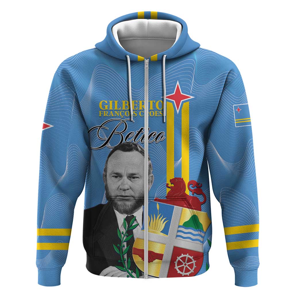 Feliz Dia di Betico Hoodie Aruba Flag Style - Wonder Print Shop
