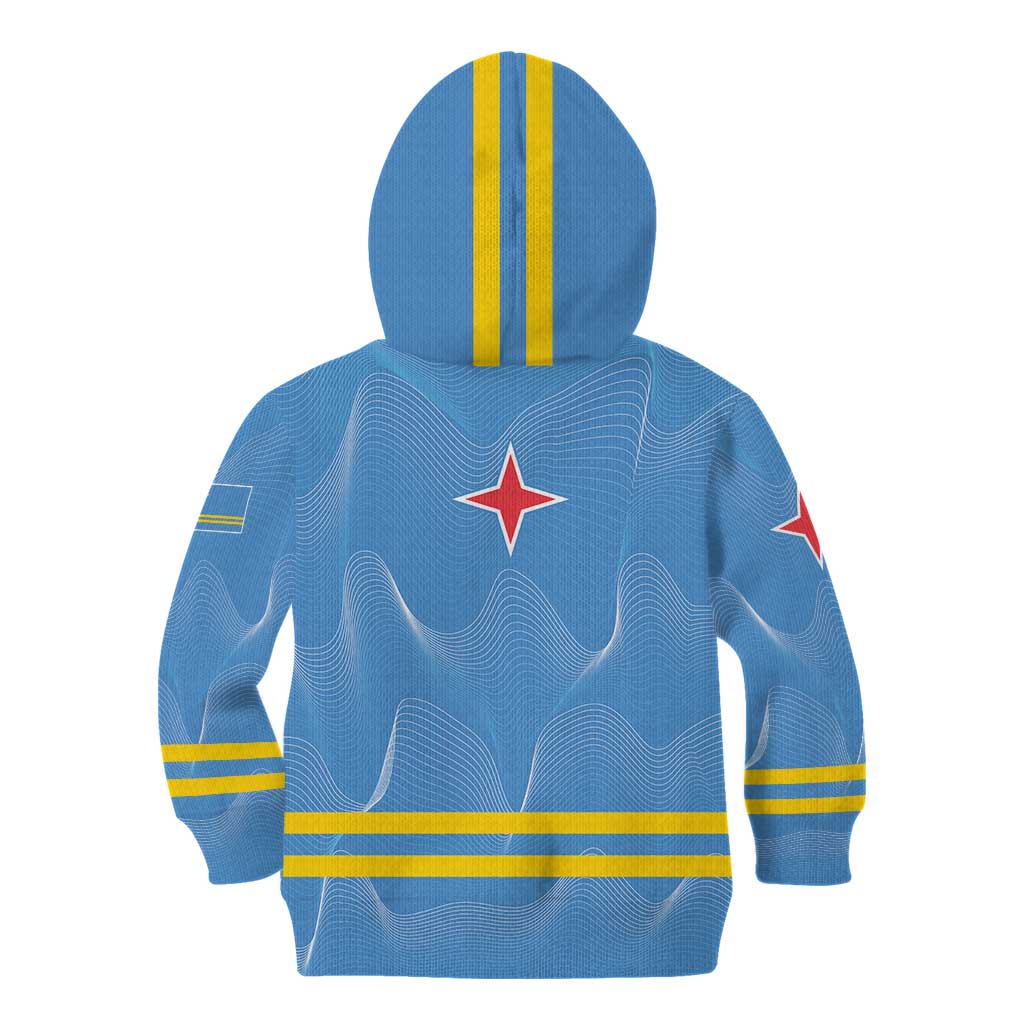 Feliz Dia di Betico Kid Hoodie Aruba Flag Style - Wonder Print Shop
