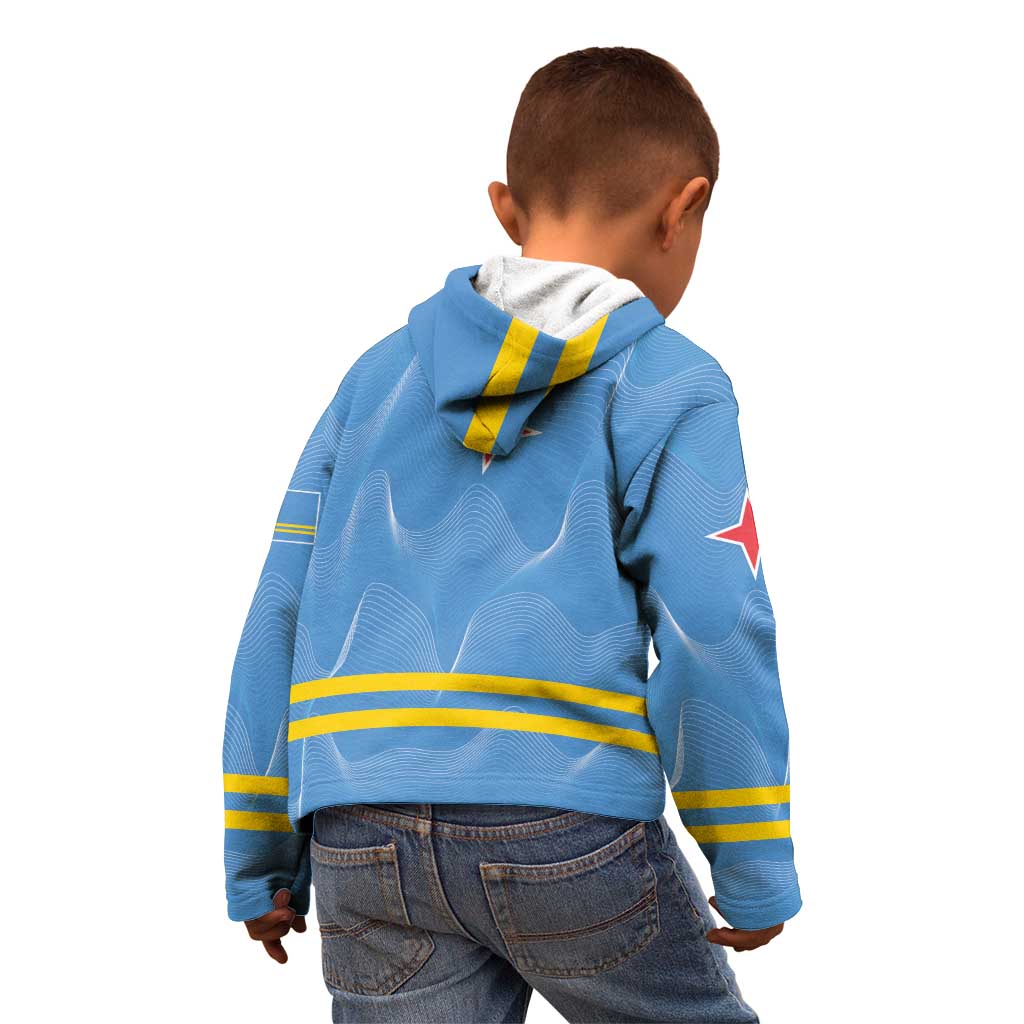 Feliz Dia di Betico Kid Hoodie Aruba Flag Style - Wonder Print Shop