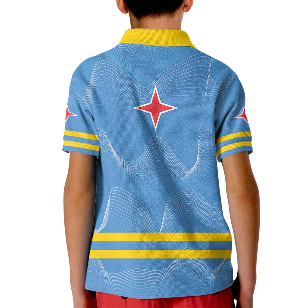 Feliz Dia di Betico Kid Polo Shirt Aruba Flag Style - Wonder Print Shop