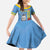 Feliz Dia di Betico Kid Short Sleeve Dress Aruba Flag Style - Wonder Print Shop