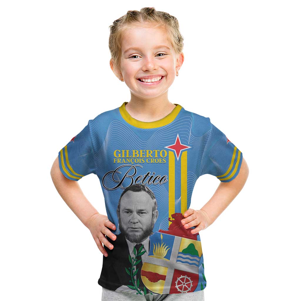 Feliz Dia di Betico Kid T Shirt Aruba Flag Style - Wonder Print Shop